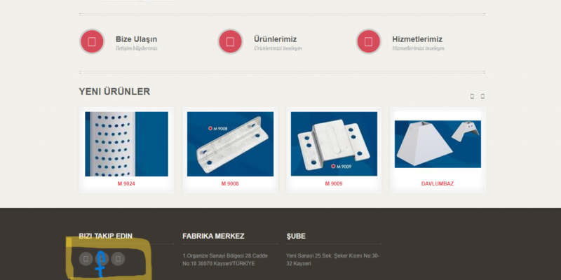 Alemdar Pressan web sitesinde sosyal medya hesaplarının görünmemesi / aktif olmaması